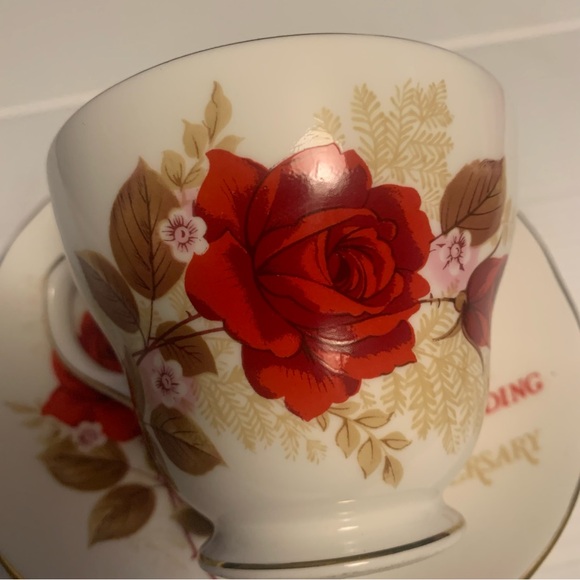 40th wedding anniversary cup and plate,vintage,Duchess bone china from England - Picture 3 of 8